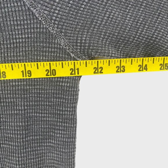 Lucky Brand Waffle Knit Henley Shirt Men's XL Gray Button-Collar Long-Sleeve - Picture 11 of 12